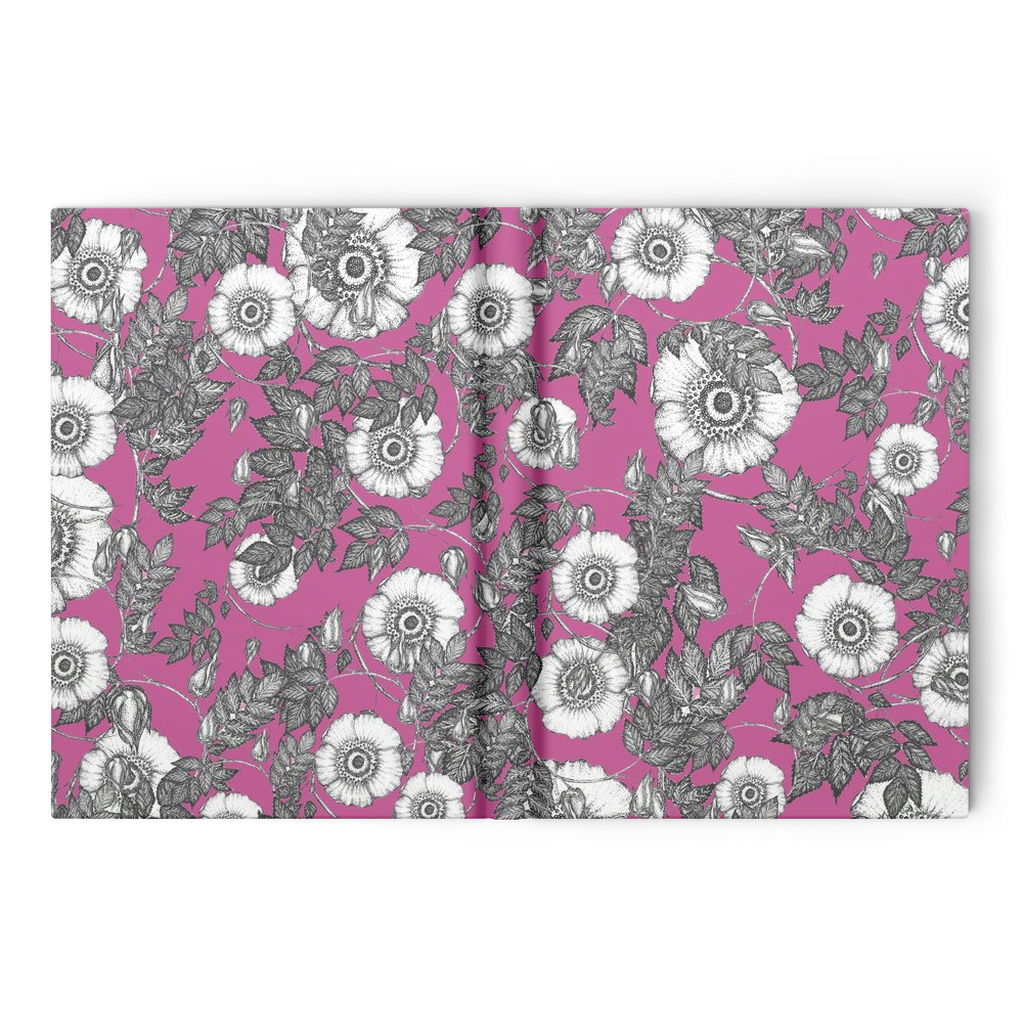 hardbound journal 160 pages ruled or blank wild rose pattern