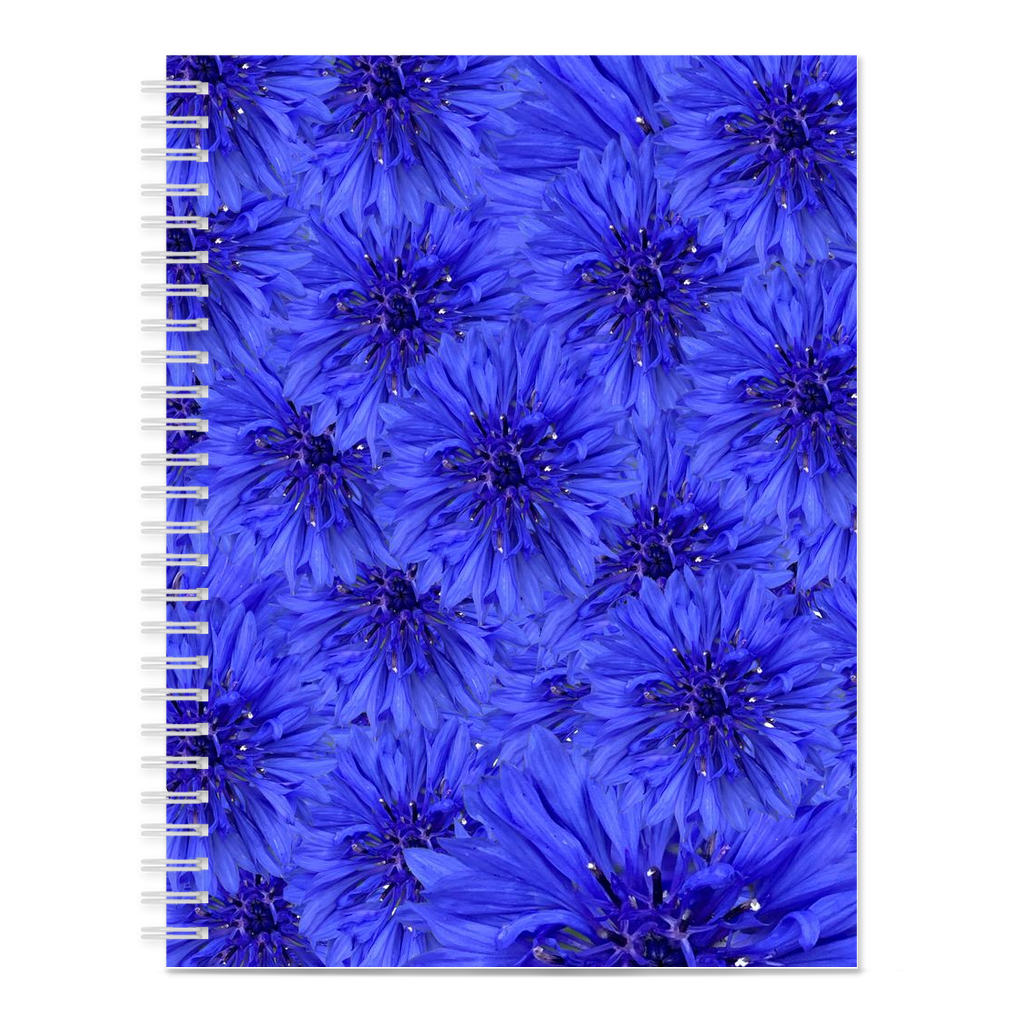 Blank spiral notebook  cornflower  pattern