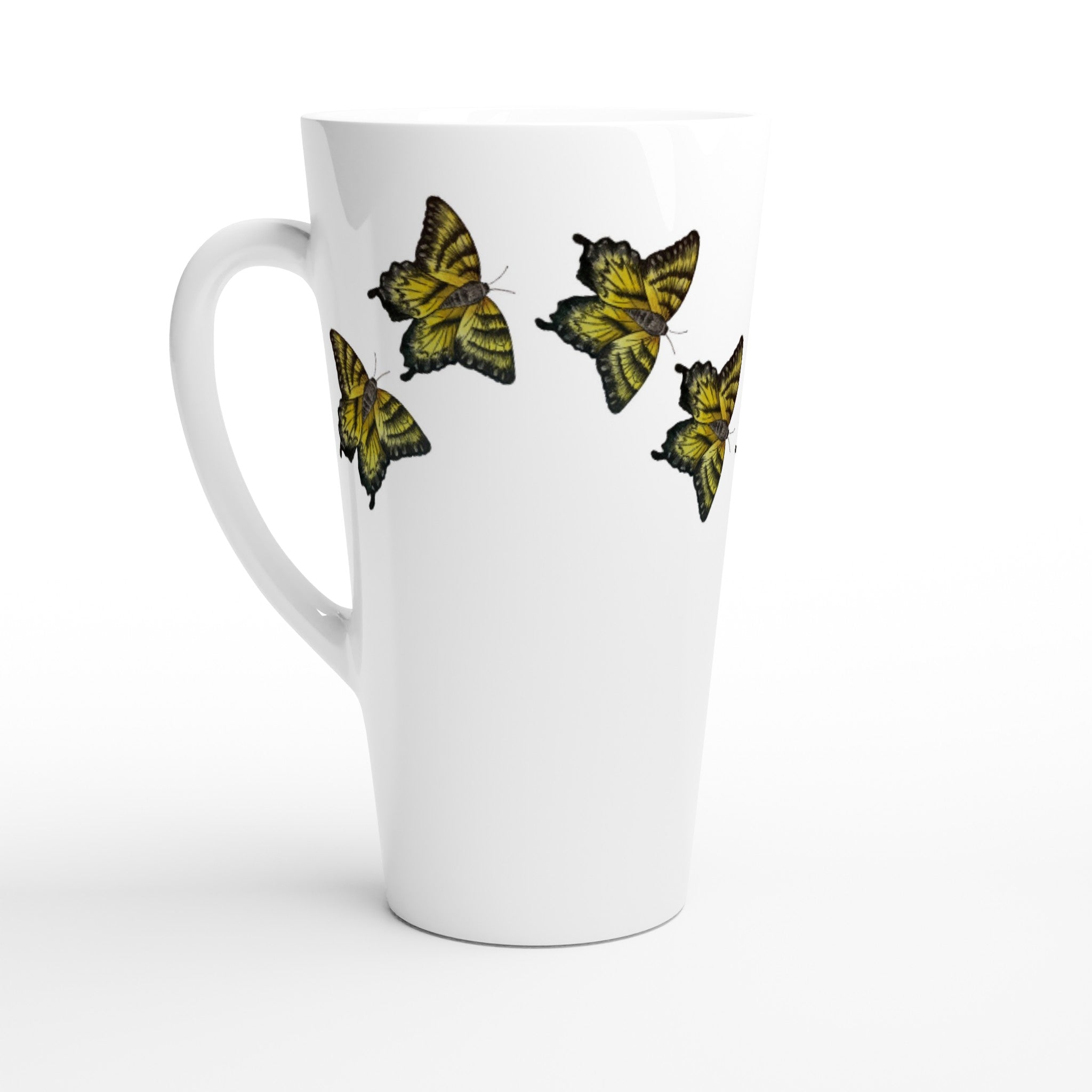 17oz ceramic latte mug giant tiger swallowtail butterfly pattern 