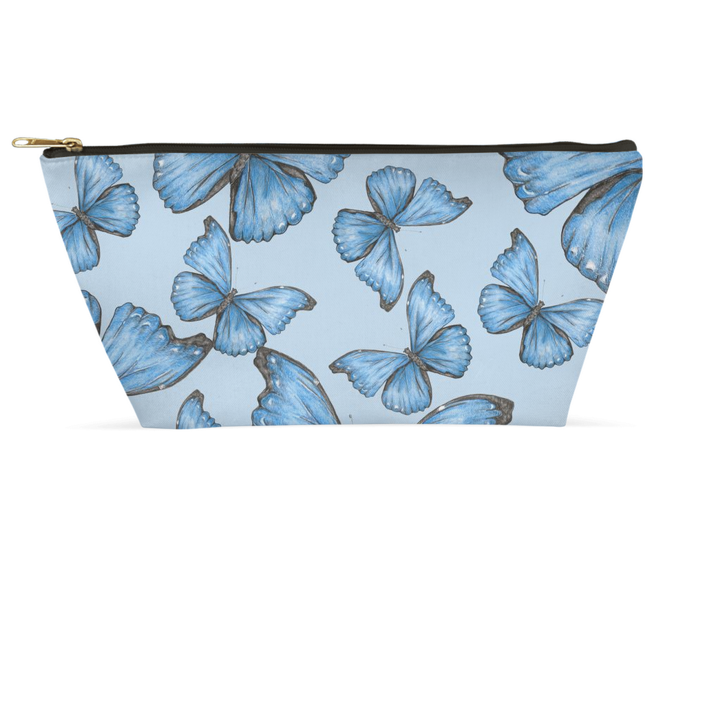 T bottom pouch cramer’s blue morpho butterfly pattern