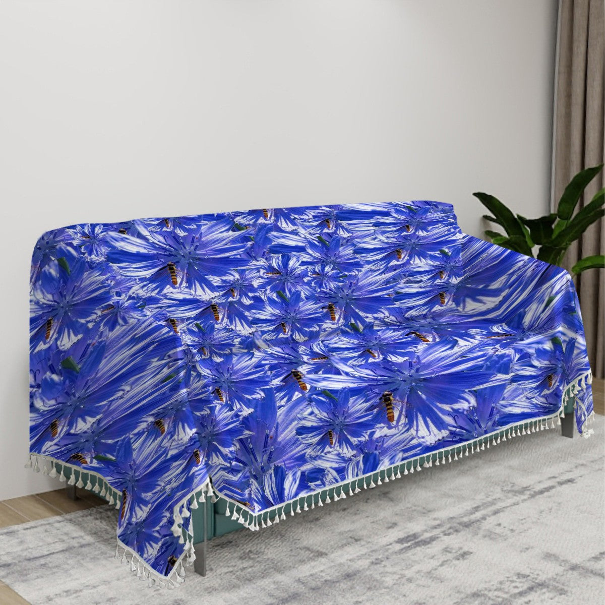 Couch Cover (two sizes) Blue wild chicory 1