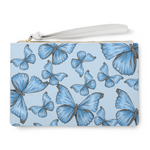 Vegan leather clutch (9.45x6.3inches) Cramer's Blue Morpho Butterfly pattern