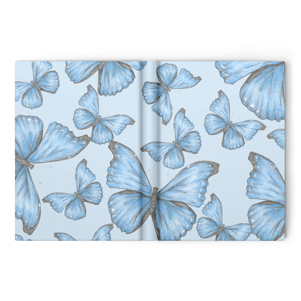 Hardcover journal 160 pages ruled or blank Cramer's Blue Morpho butterfly pattern