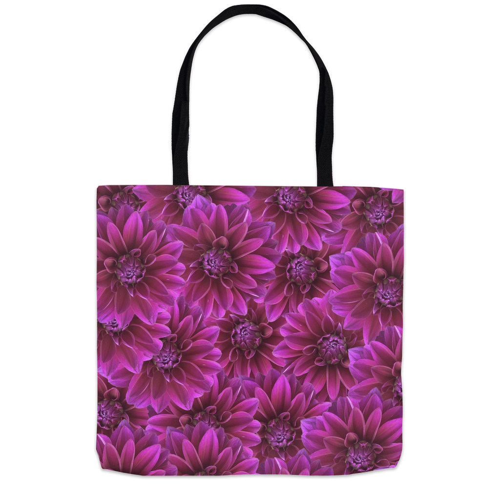 16x16 tote bag purple dahlia pattern