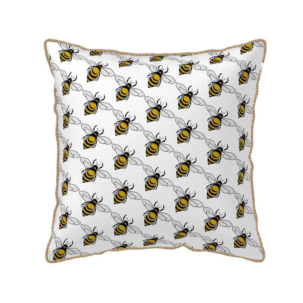 Velvet Throw Pillow Covers (Multiple sizes/Stitch Colours) Honeybee 2
