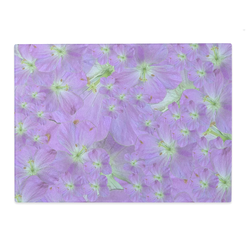 Glass Cutting Board (11x15) Wild Geranium 1