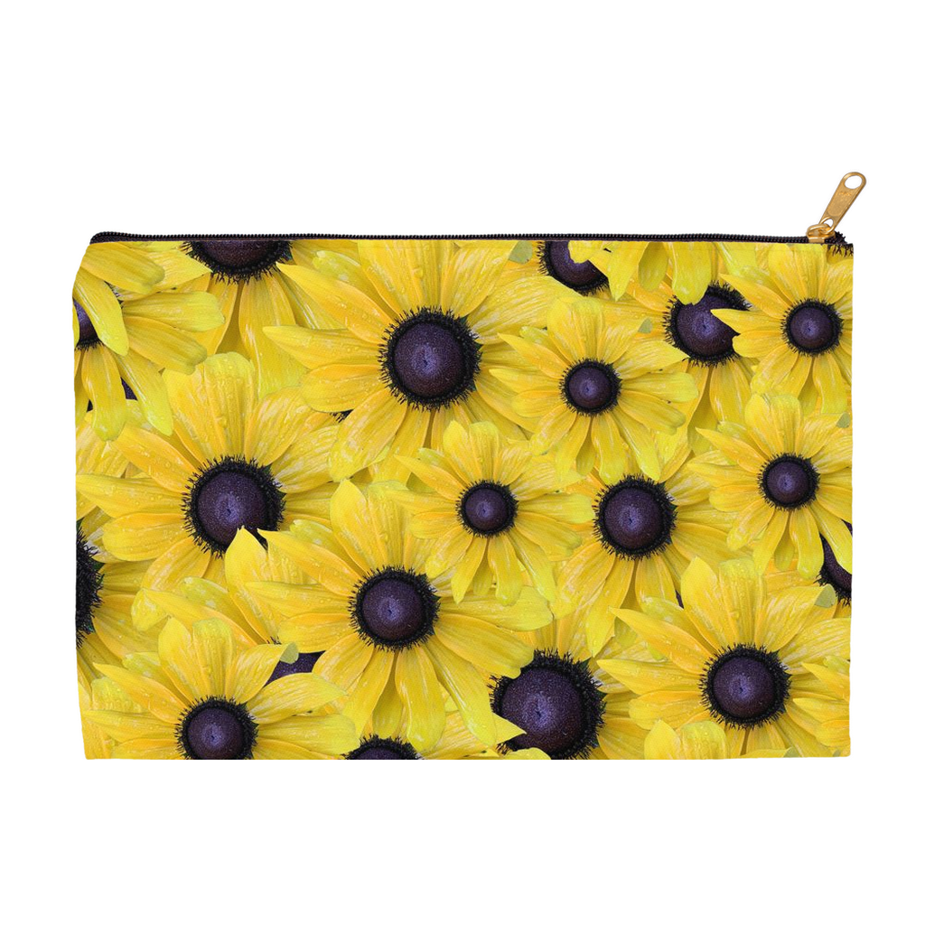 Flat pouch yellow rudbeckia floral pattern