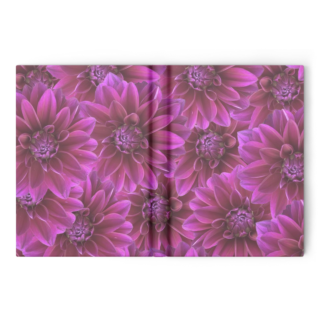 Hardcover journal 160 pages ruled or lined purple dahlia pattern