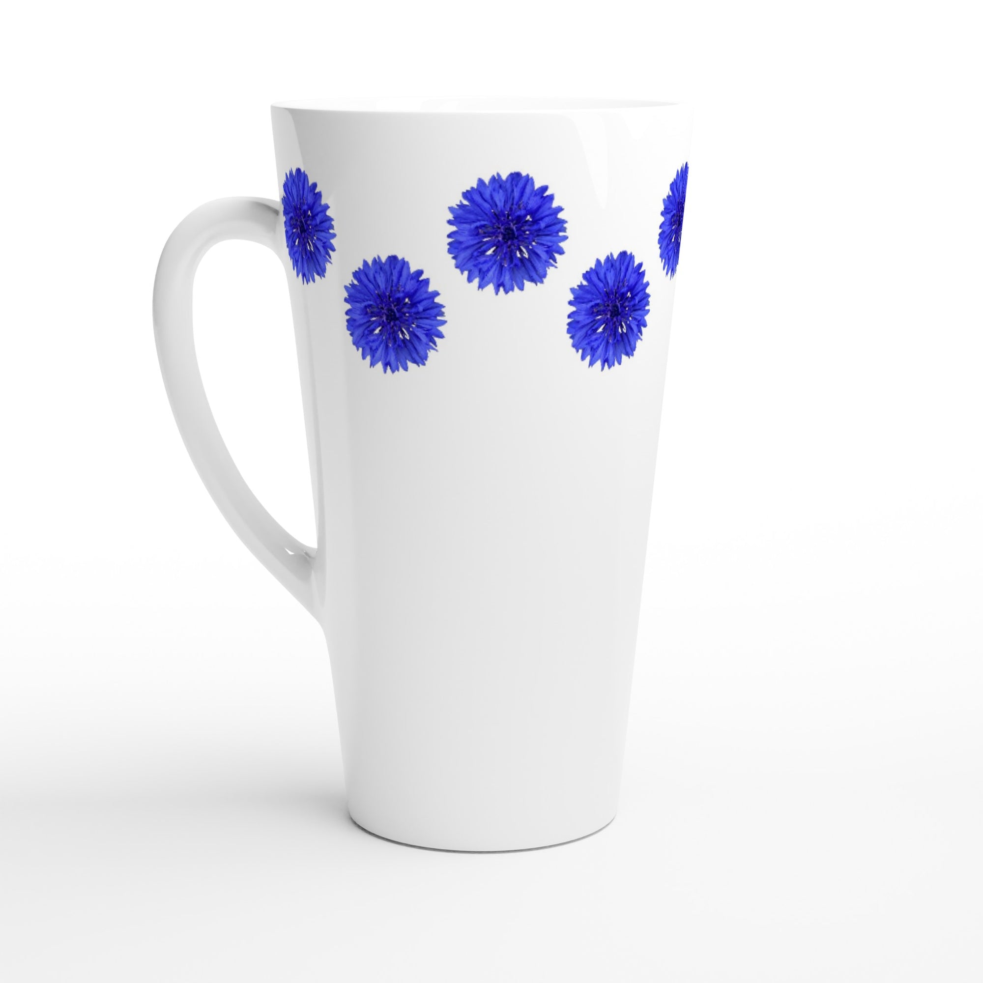 17oz ceramic latte mug blue chicory floral pattern 