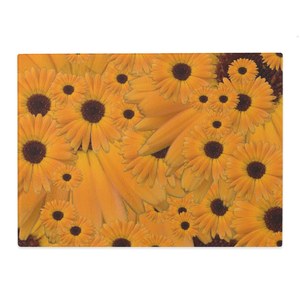 Glass Cutting Board (11x15) Calendula