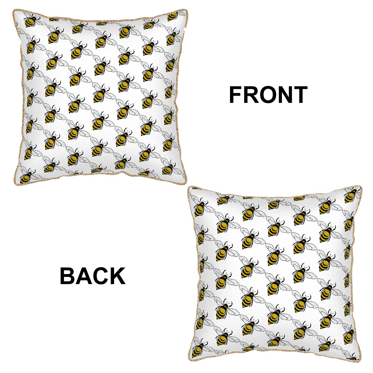 Velvet Throw Pillow Covers (Multiple sizes/Stitch Colours) Honeybee 2