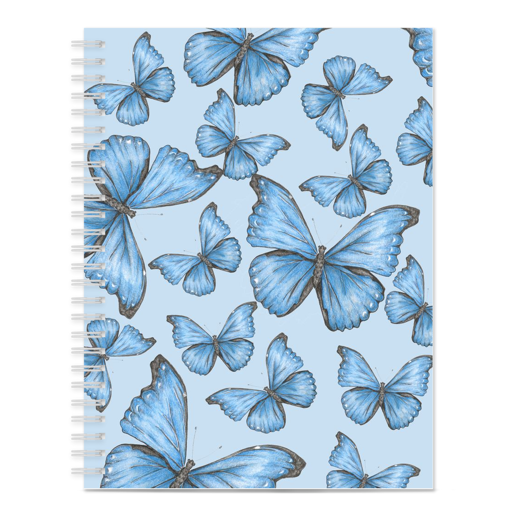 Spiral Bound Notebook (Graph, Ruled or Blank) Cramer's Blue Morpho Butterfly 1