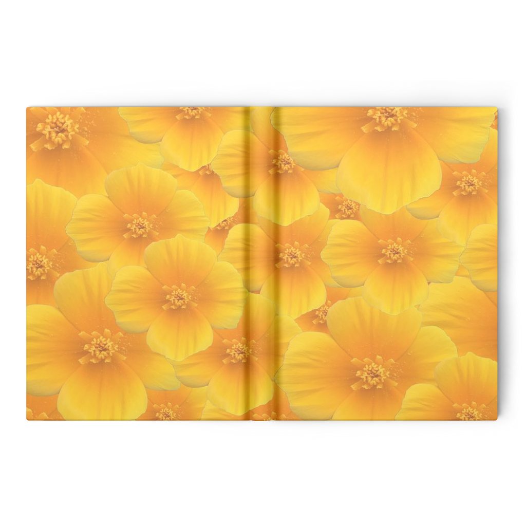 Hardcover journal 160 pages ruled or blank field poppy pattern