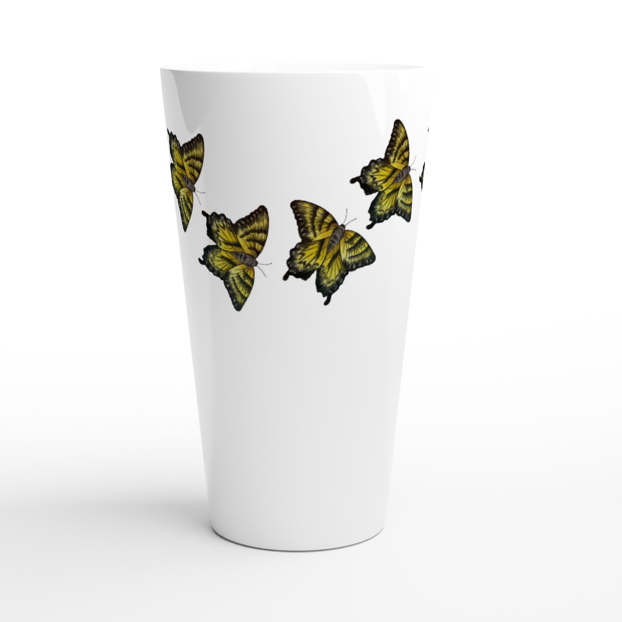 17oz ceramic latte mug giant tiger swallowtail butterfly pattern 