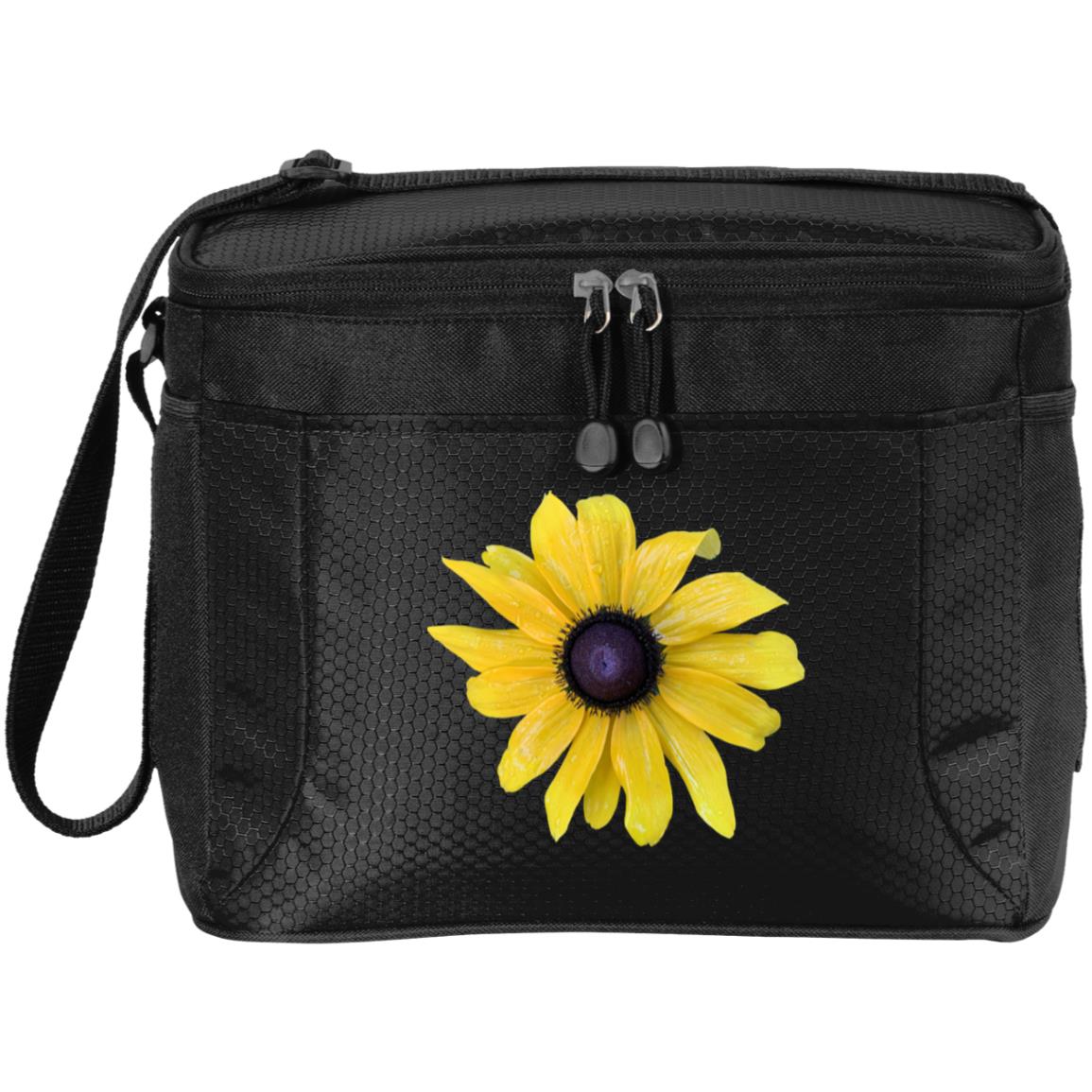 Black 12-pack cooler bag rudbeckia 