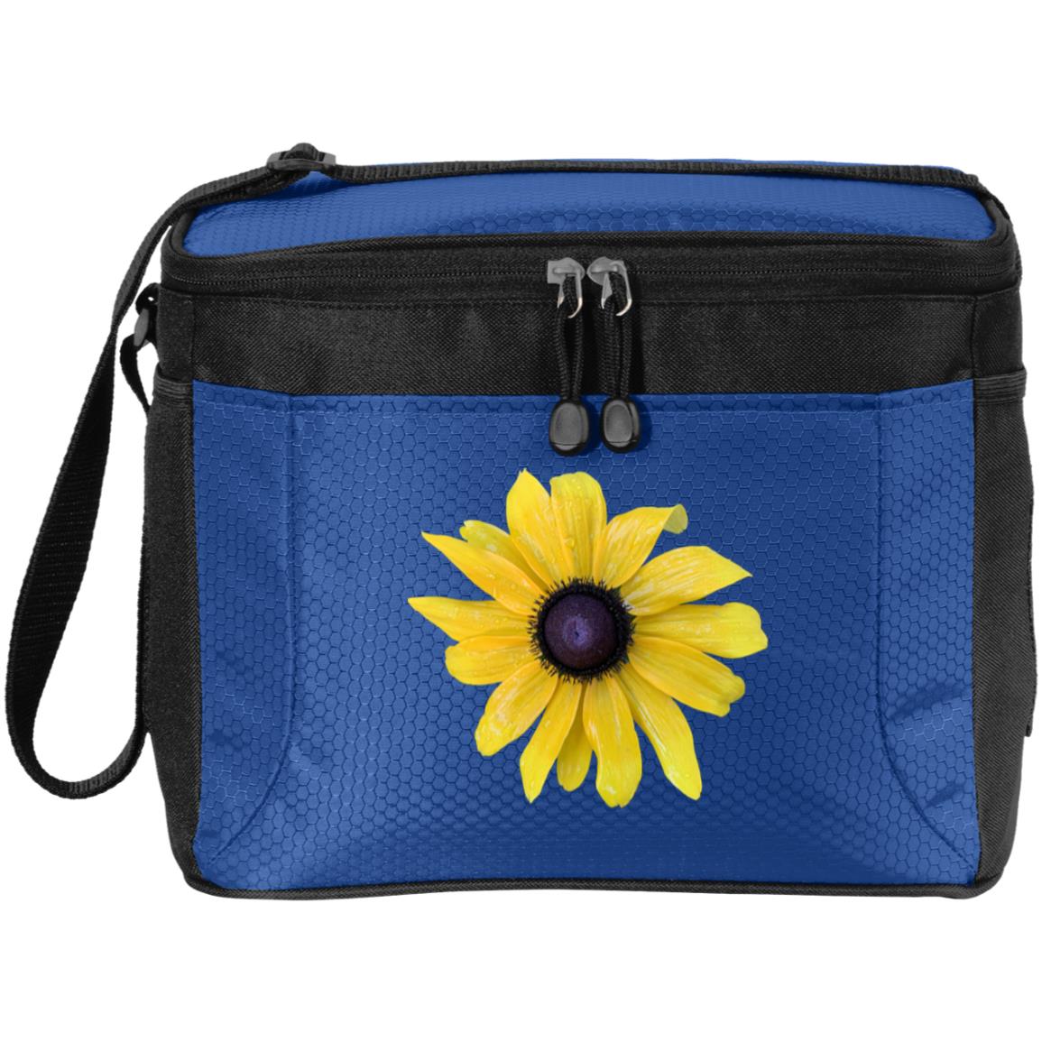 Blue 12-pack cooler bag rudbeckia