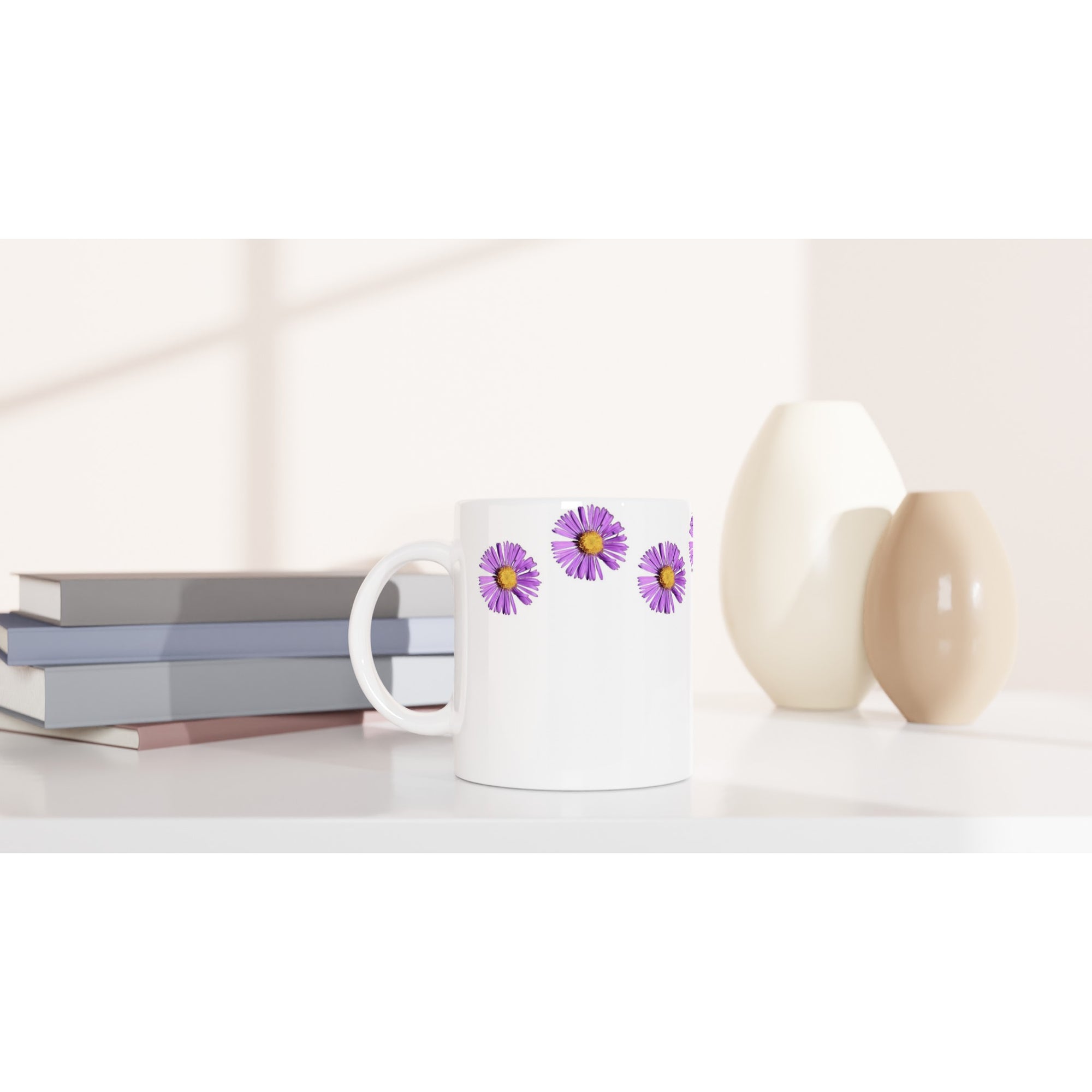 Ceramic mug (1oz) Purple aster 1