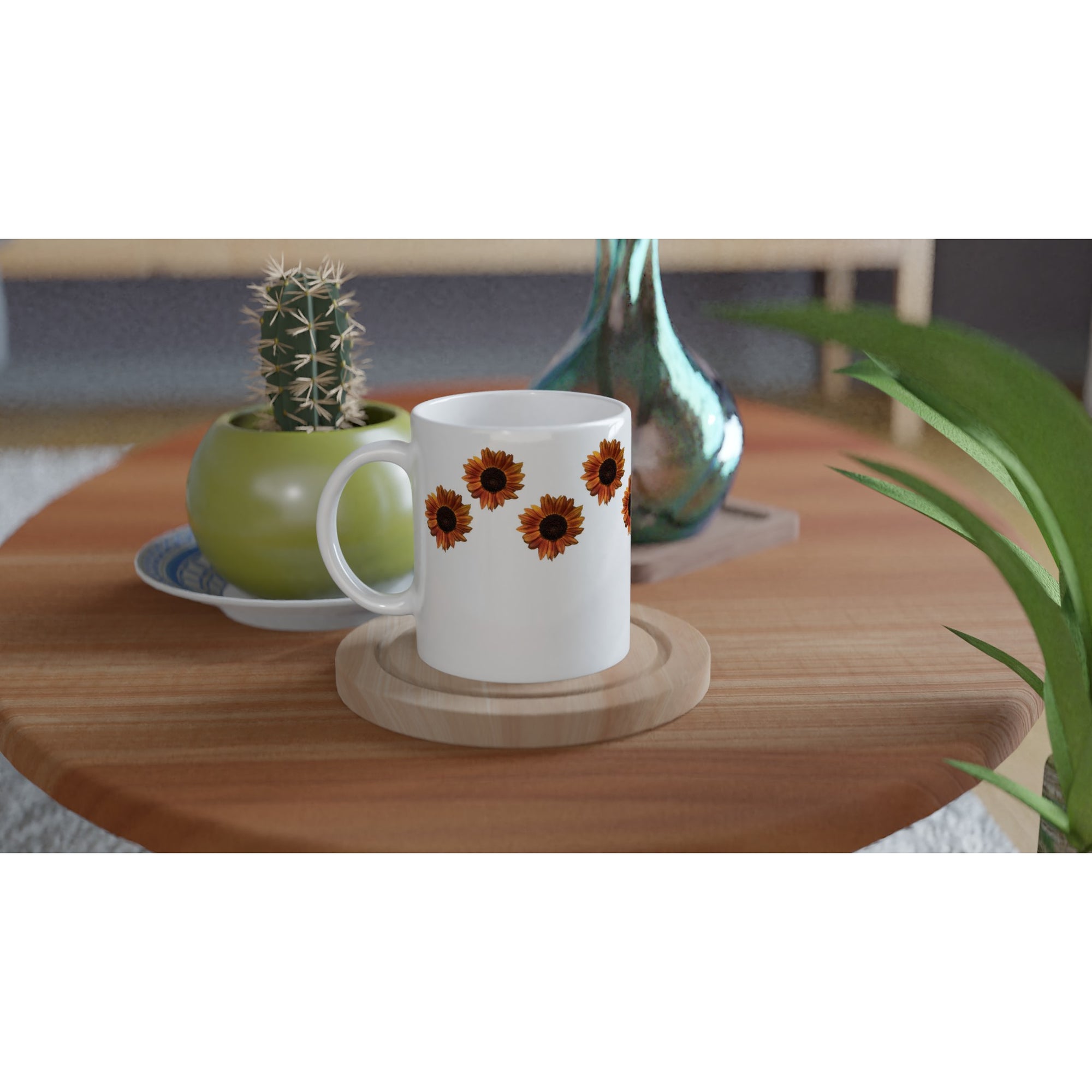 Ceramic Mug (11oz) Red Sunflower 2