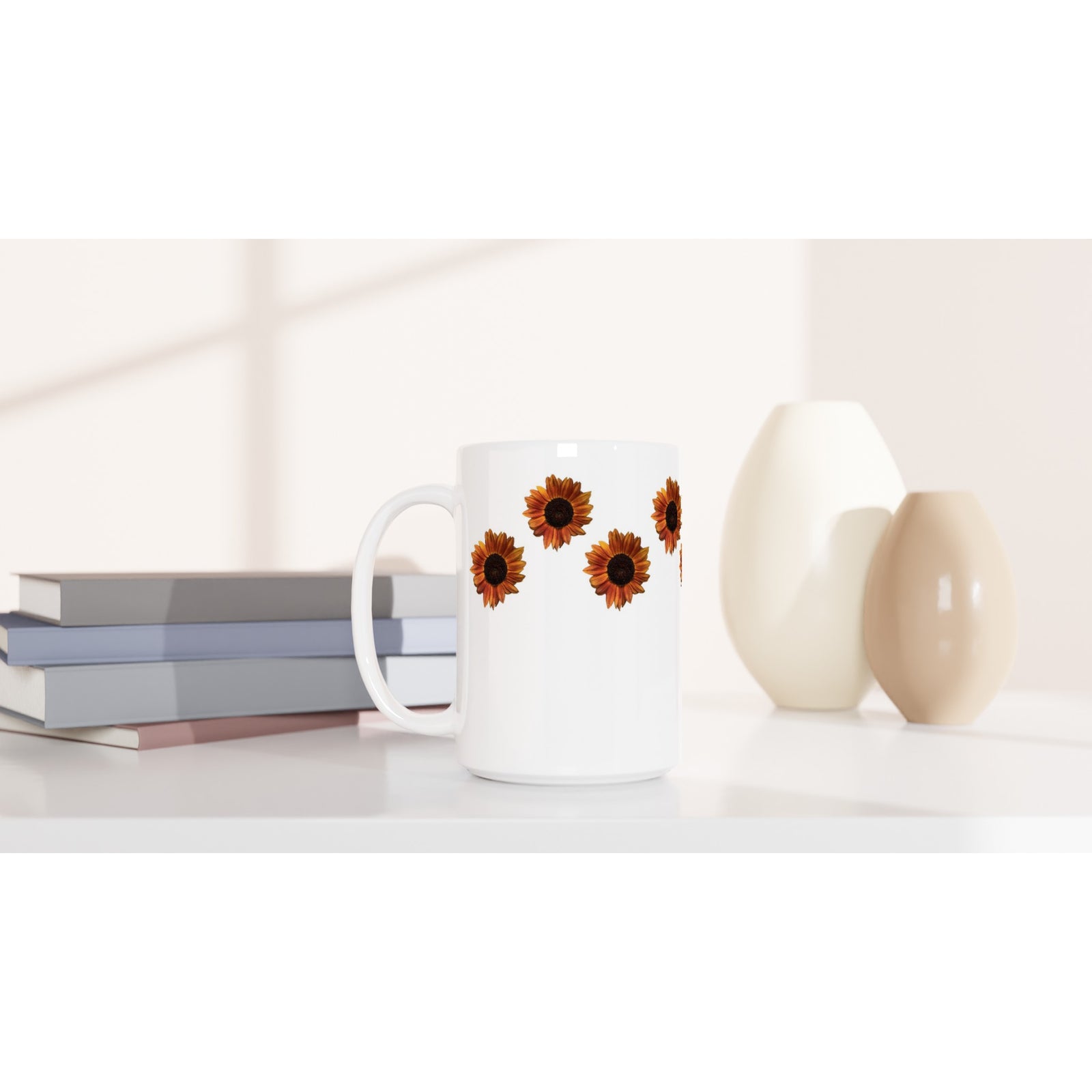 Ceramic Mug (15oz) Red Sunflower 2