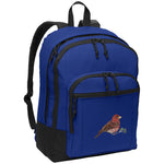 Blue poly canvas back pack purple finch