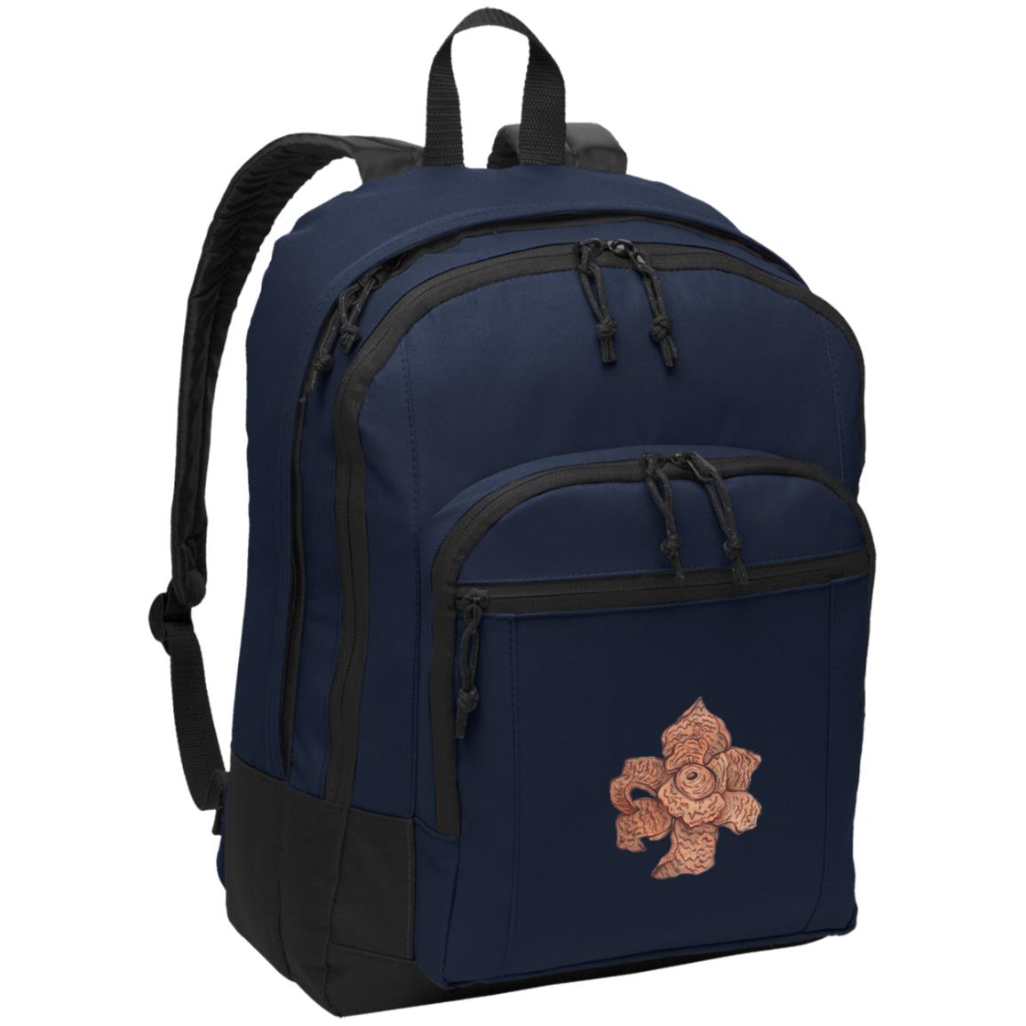 Navy poly canvas back pack earth star fungus