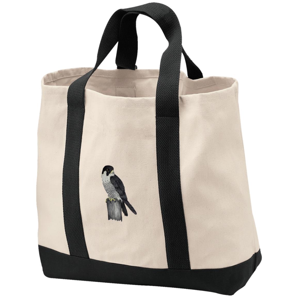 Cotton Canvas market tote peregrine falcon