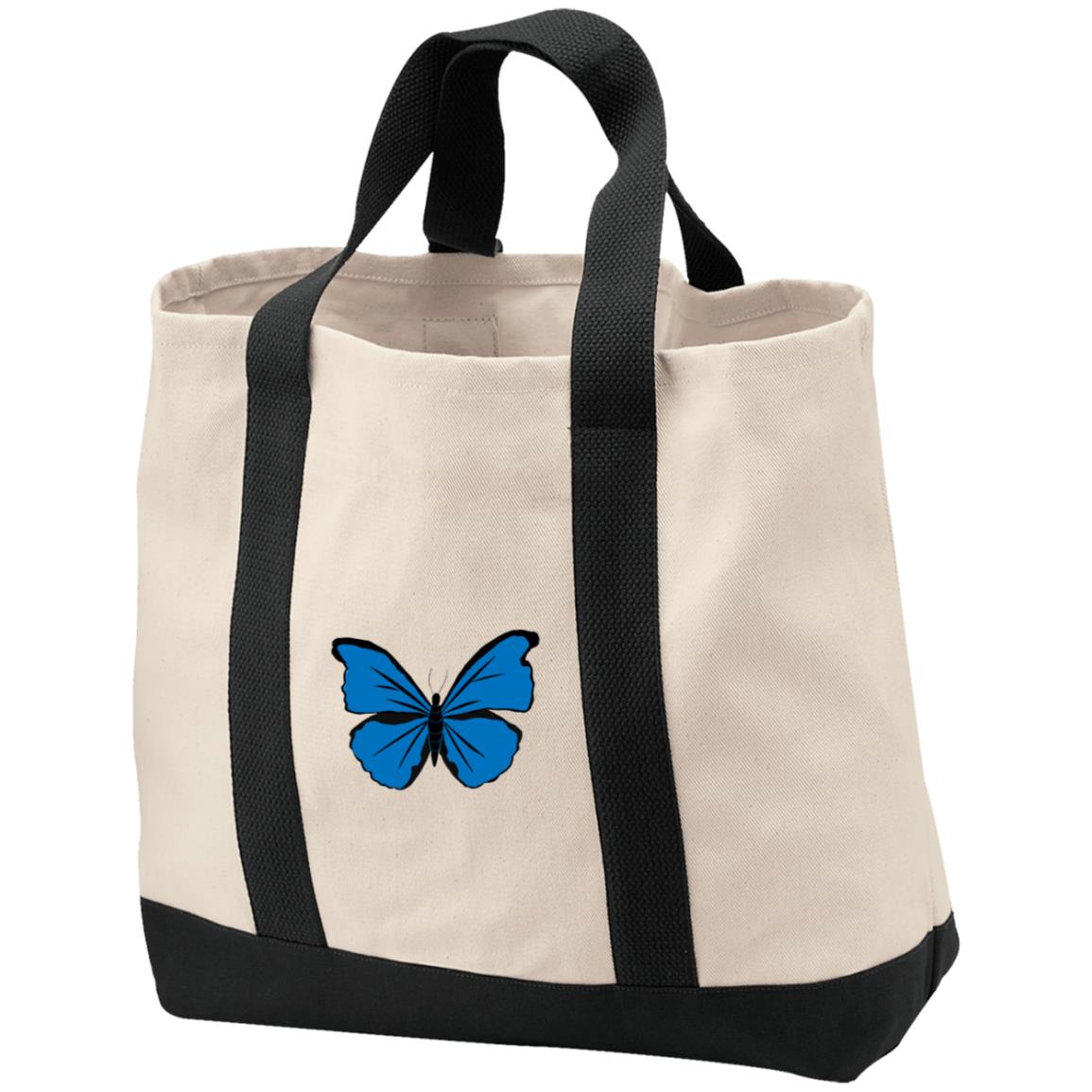 Cotton Canvas market tote cramers blue morpho butterfly