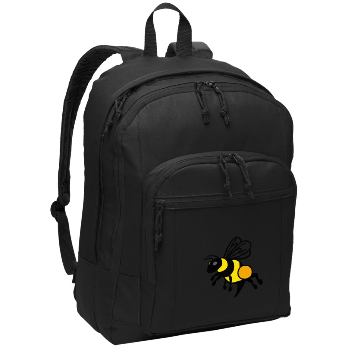 Black poly canvas back pack honeybee