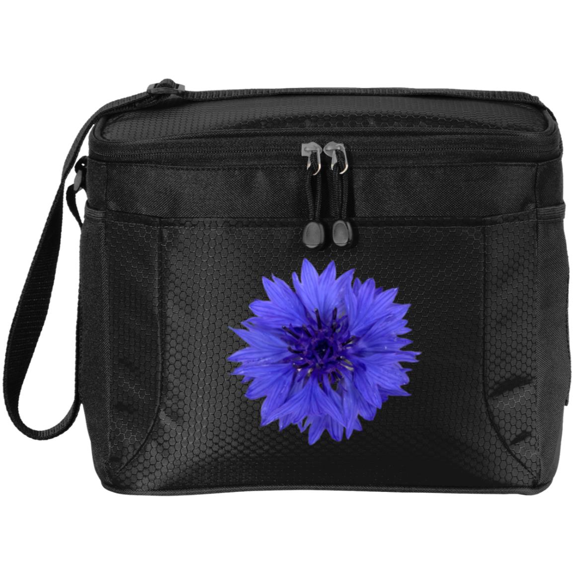 Black 12-pack cooler bag blue cornflower