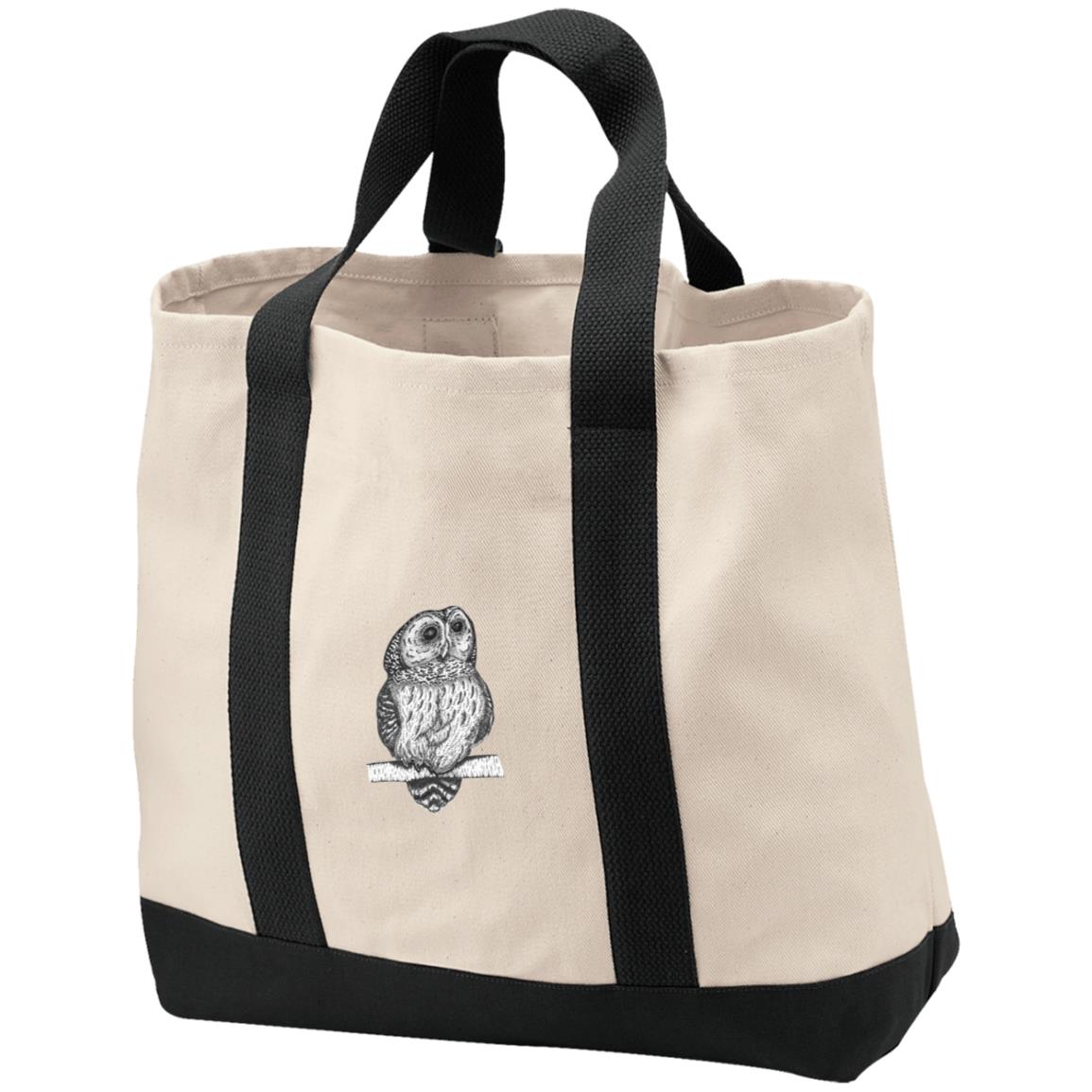 Cotton Canvas market tote barred owl