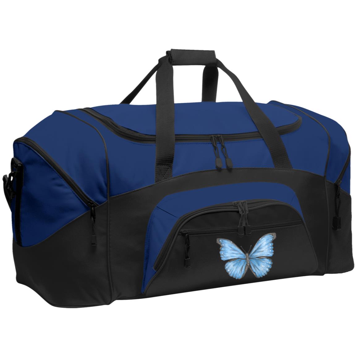 Duffel Bag (Large) Cramer's Blue Morpho Butterfly 1