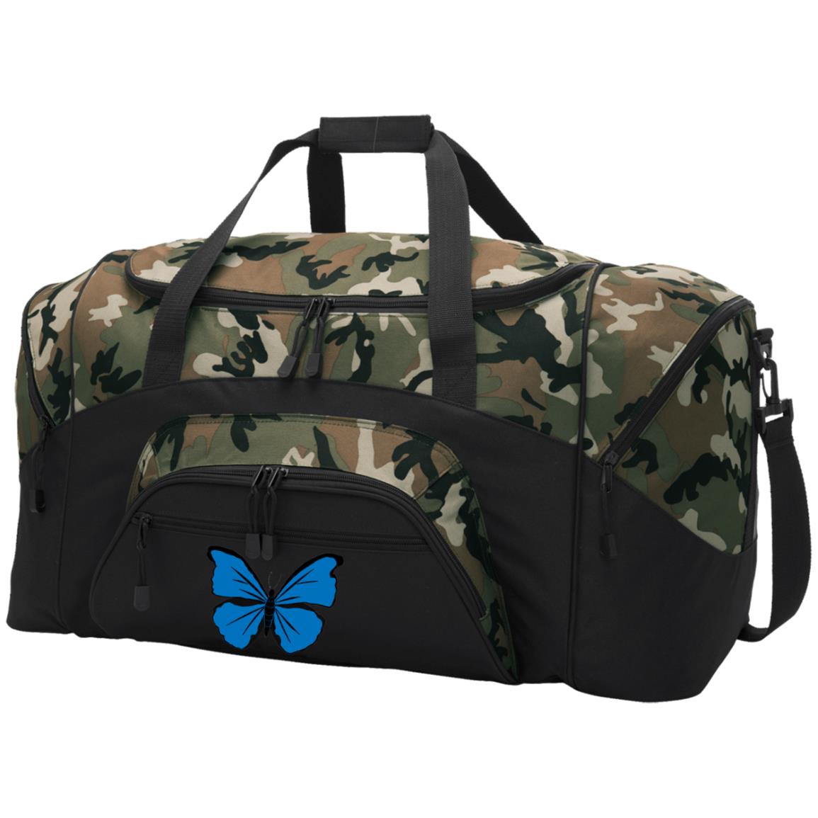 Duffel Bag (Large) Cramer's Blue Morpho Butterfly 1