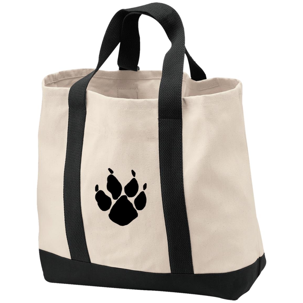 Cotton Canvas market tote red fox paw