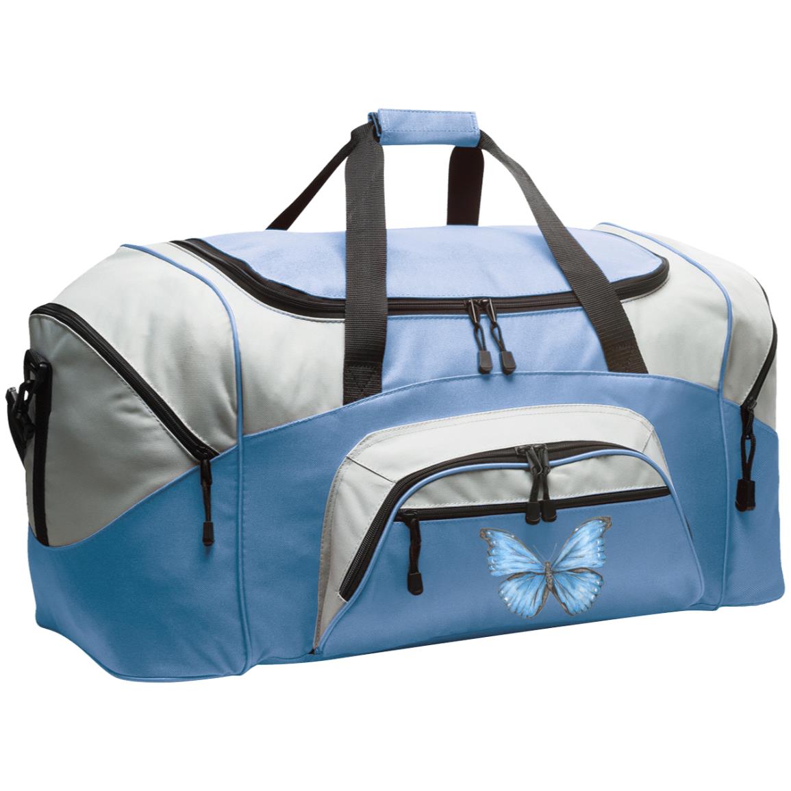 Duffel Bag (Large) Cramer's Blue Morpho Butterfly 1