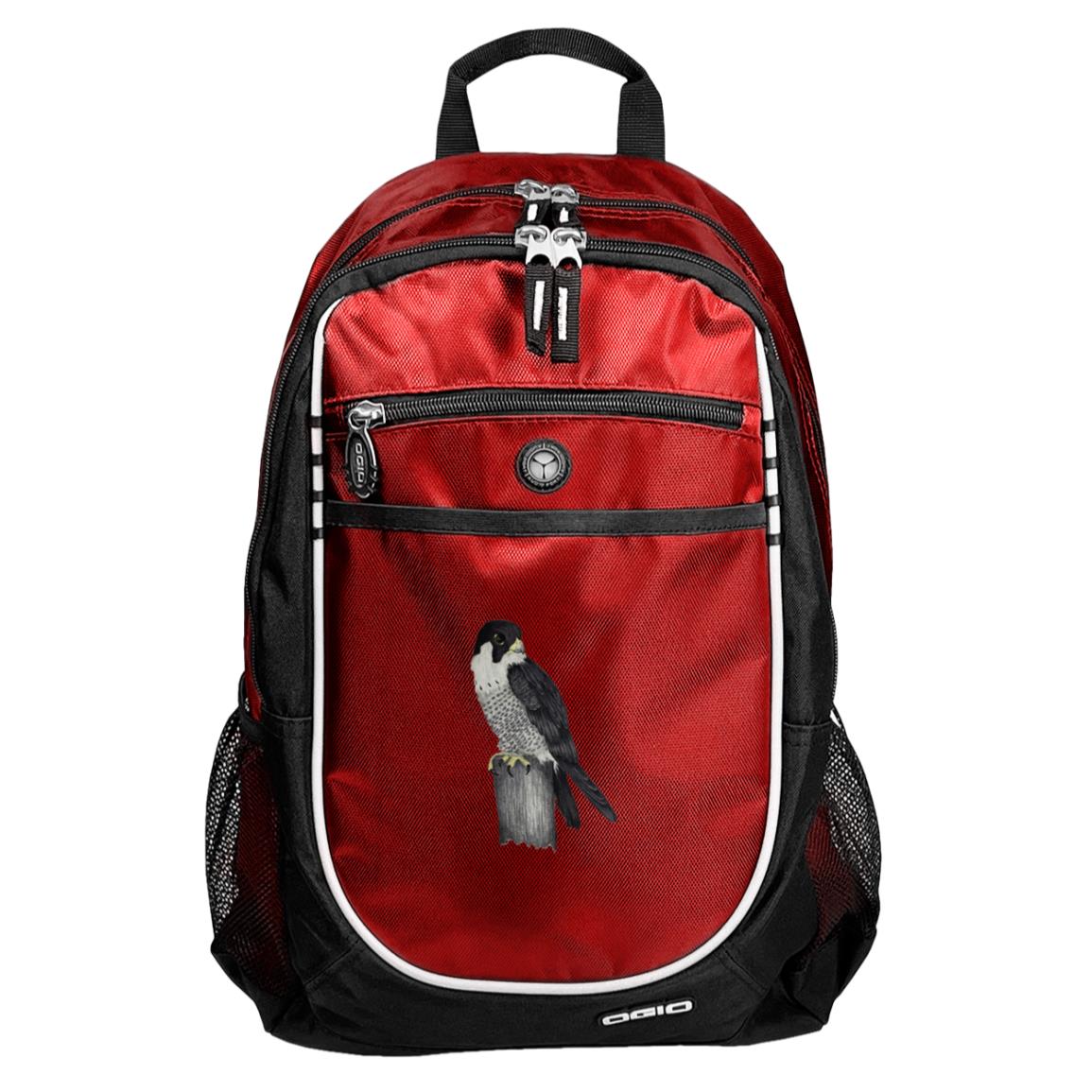 Red sport backpack peregrine falcon