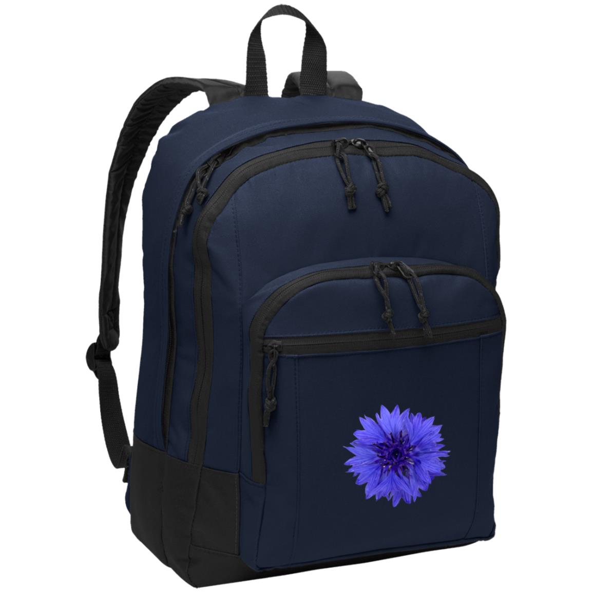 Navy poly canvas back pack blue cornflower