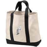 Cotton Canvas market tote barn owl