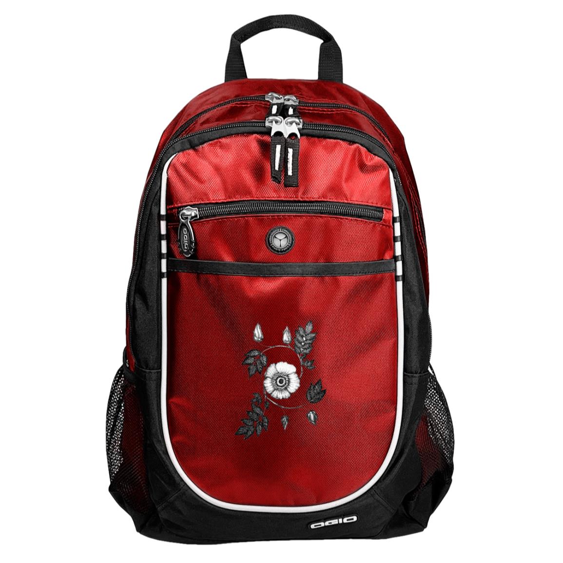 Red sport backpack wild rose