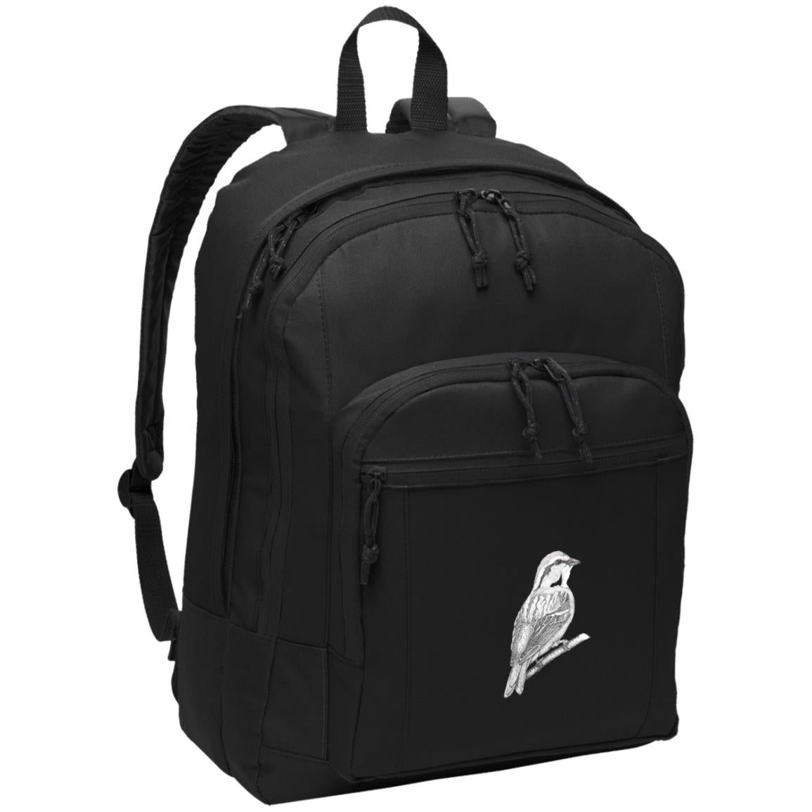 Black poly canvas back pack chipping sparrow