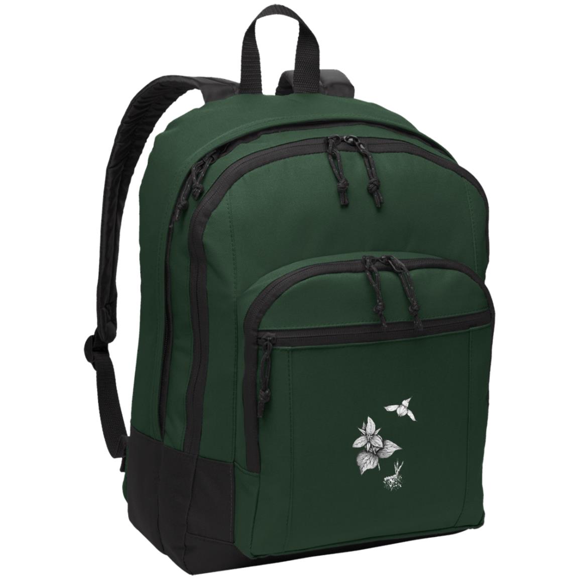 Green daypack with red trillium image