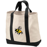 Cotton Canvas market tote honey bee 