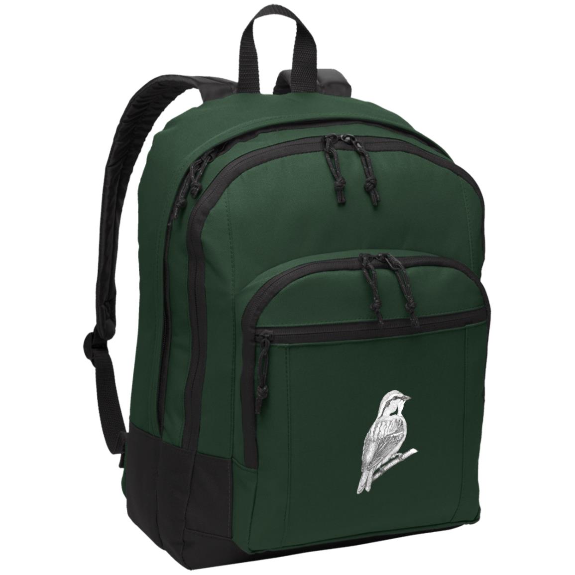 Green poly canvas back pack chipping sparrow