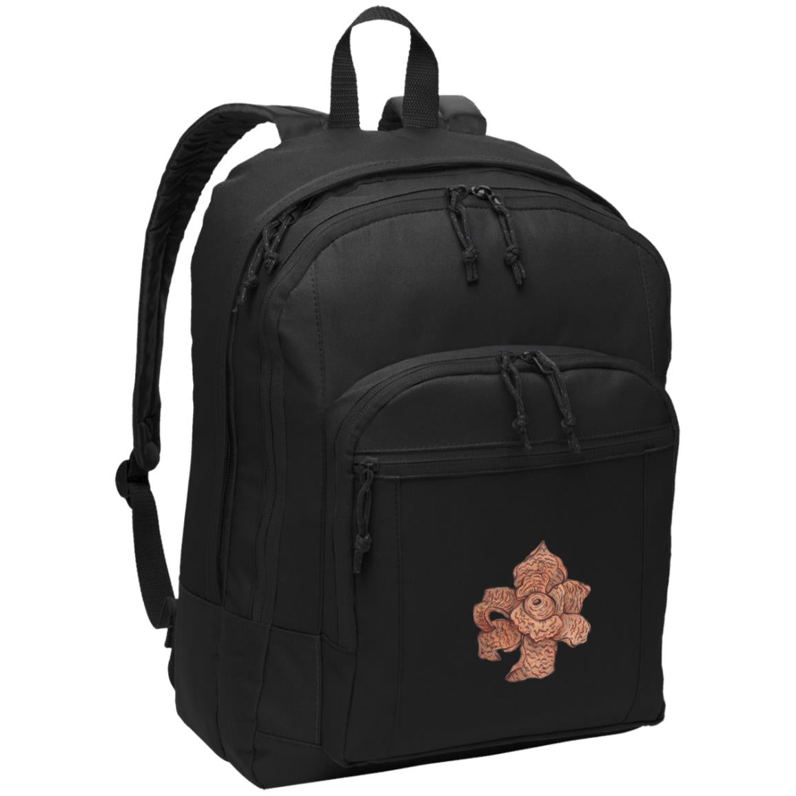 Black poly canvas back pack earth star fungus