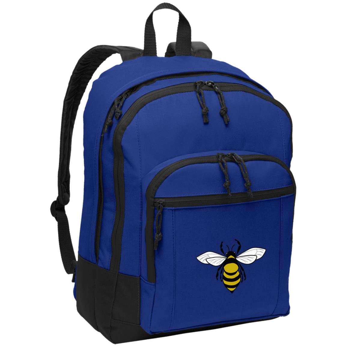 Blue poly canvas back pack honeybee