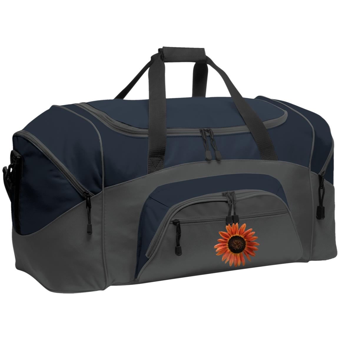 Duffel Bag (Large) Red Sunflower 1