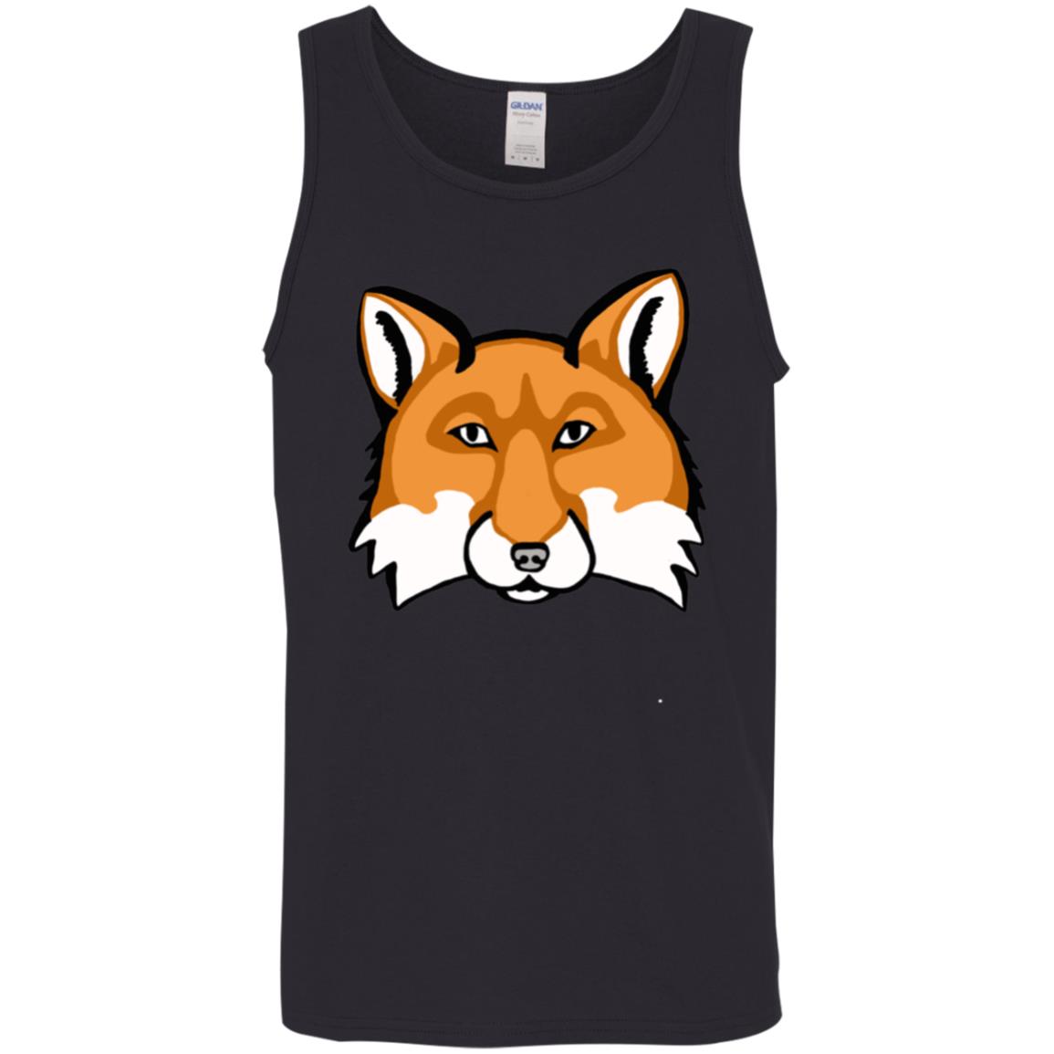 Black Men’s pure sustainable cotton  tank red fox