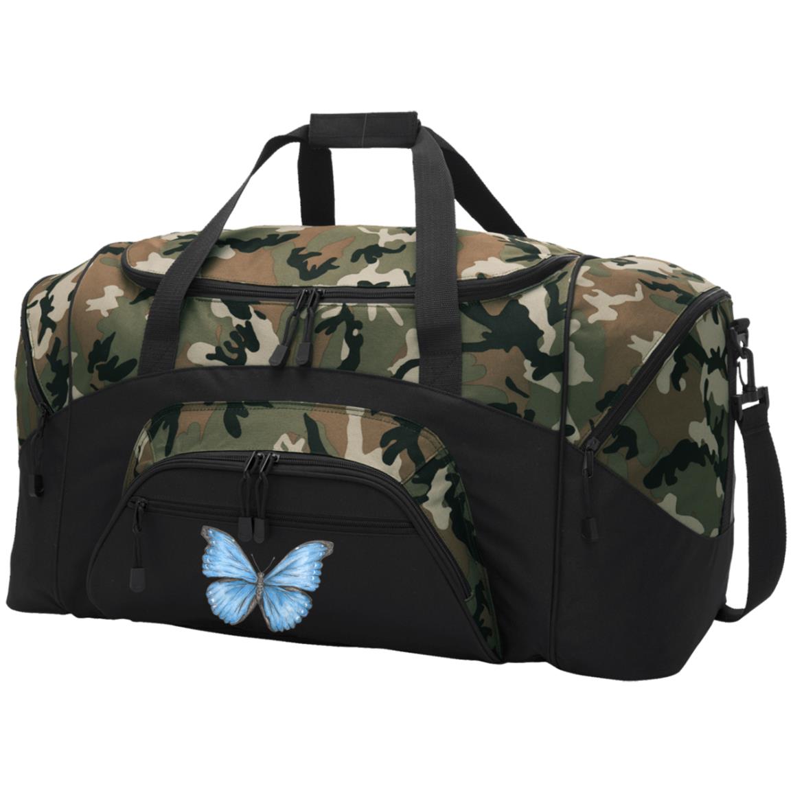 Duffel Bag (Large) Cramer's Blue Morpho Butterfly 1