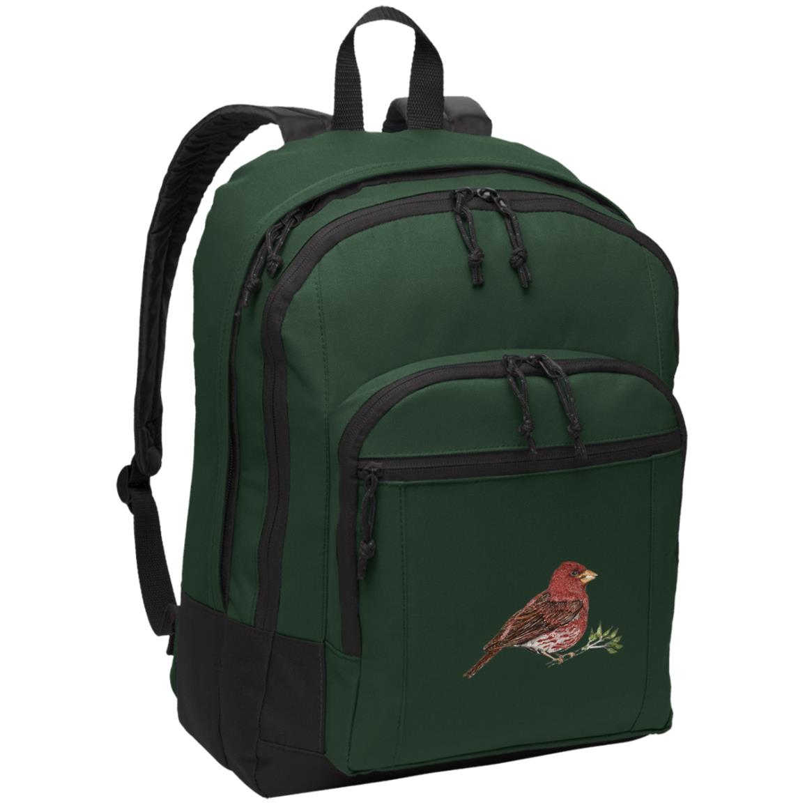 Green poly canvas back pack purple finch