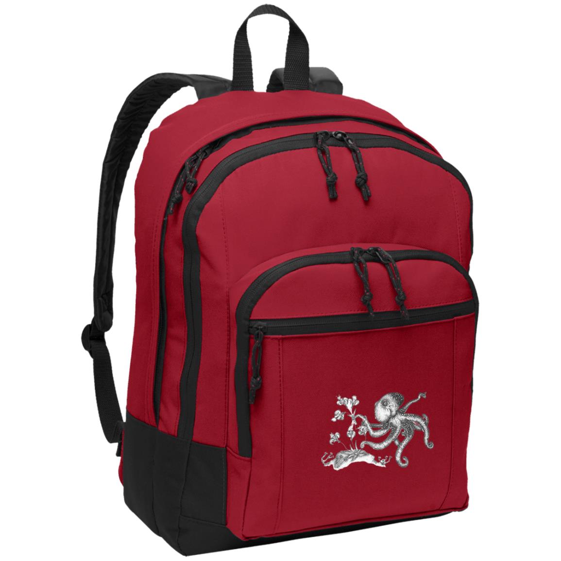 Red poly canvas back pack hannah’s octopus