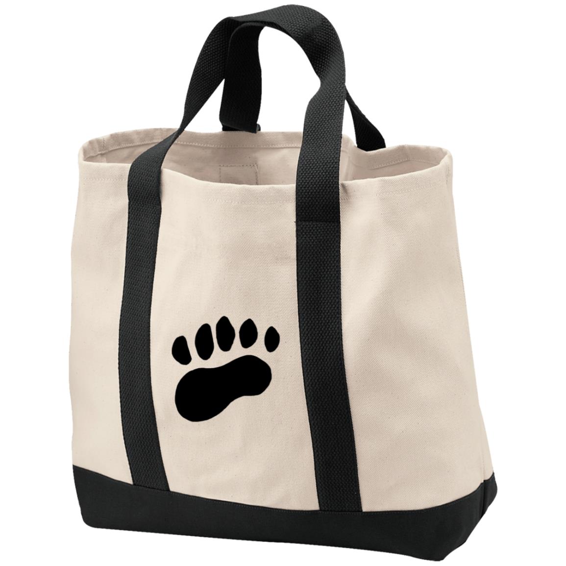 Cotton Canvas market tote bear paw